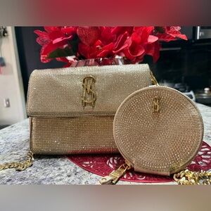RARE Steve Madden Gold Rhinestone Bevelyn Crossbody Viral TikTok Bag